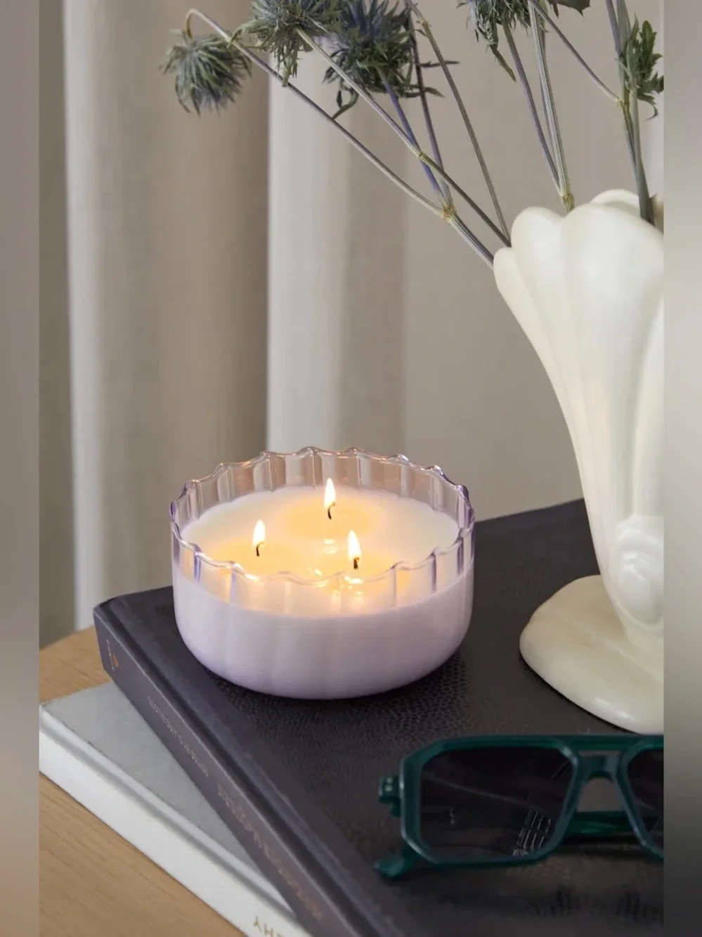New Paddywax Salted Iris Glass 12oz 3-Wick Scented Candle